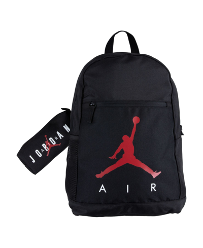 Shop Jordan Big Boys Air School Backpack And Pencil Case, 2-piece Set In Black