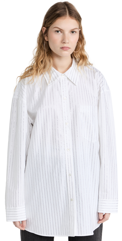 Shop Alexander Wang Long Sleeve Button Down Shirt In White