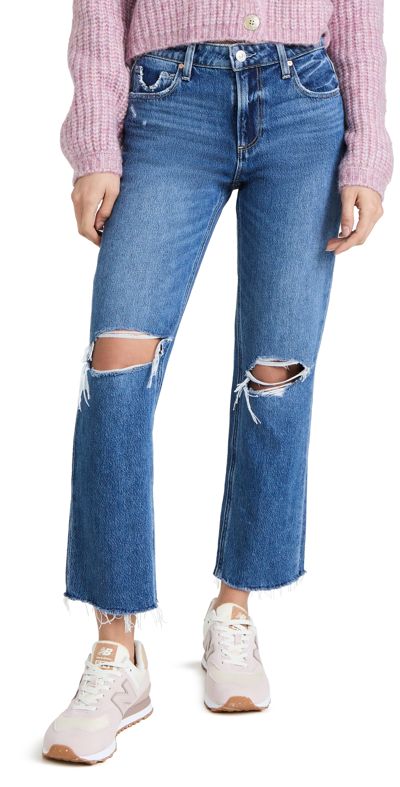 Shop Paige Noella Straight Jeans In Sledge Destructed
