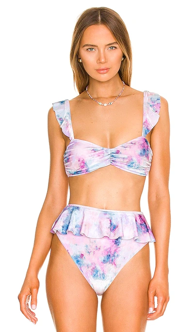 Beach Riot Poppy Bikini Top In Candy Skies
