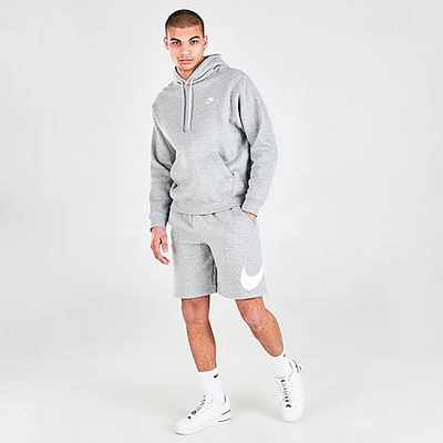 Shop Nike Men's Sportswear Club Graphic Shorts In Dark Grey Heather
