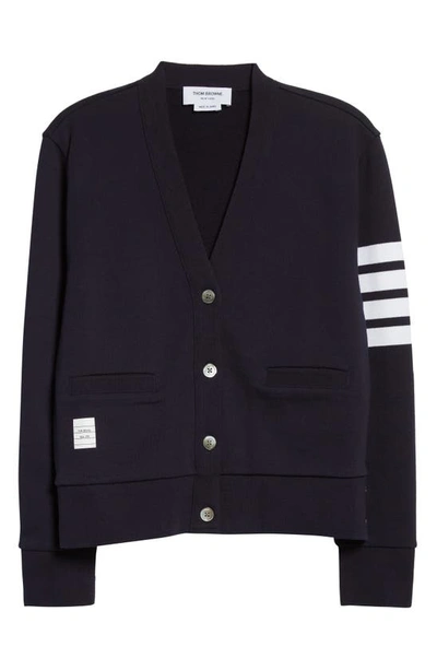 Shop Thom Browne 4-bar Cotton Cardigan In Navy