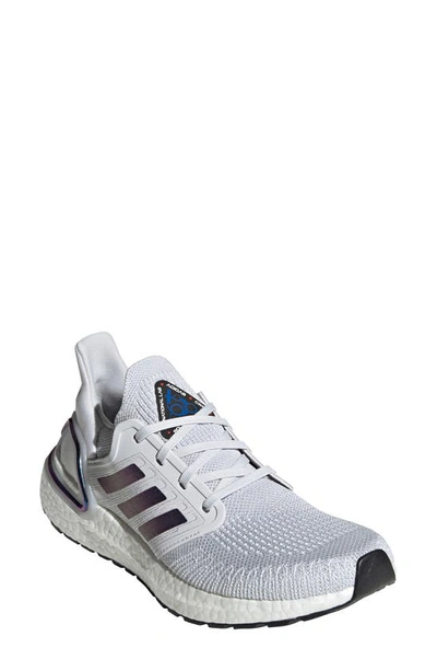 Shop Adidas Originals Ultraboost 20 Running Shoe In Grey/ Blue Violet/ Black