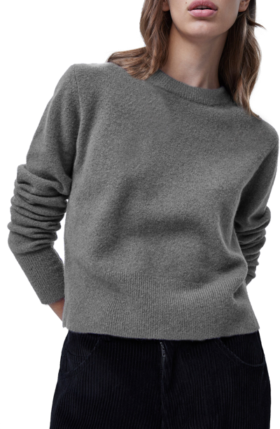 Shop French Connection Narelle Crewneck Sweater In Med Grey Melange