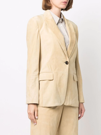 Brunello Cucinelli Peak-lapel Single-breasted Blazer In Yellow
