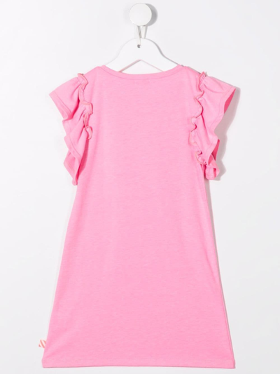 Shop Billieblush Glitter Slogan T-shirt Dress In Pink
