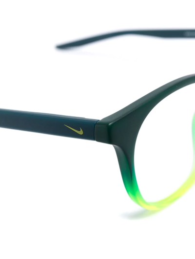 Shop Nike Gradient-effect Logo Glasses In Green