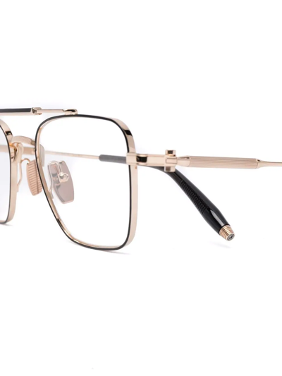 Akoni Square-frame Aviator Glasses In Gold