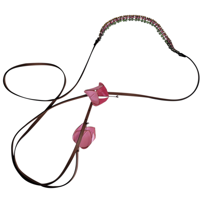 Pre-owned Marni Leather Necklace In Multicolour