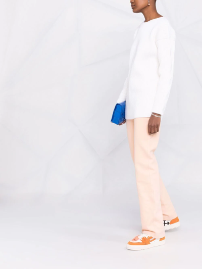 Off-white Ribbed-knit Wool Jumper In White