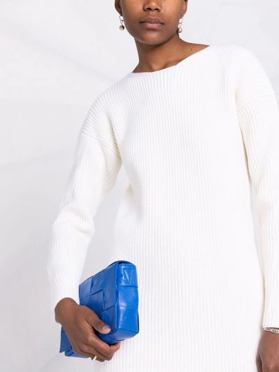 Off-white Ribbed-knit Wool Jumper In White