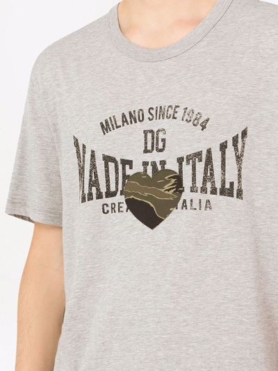 Shop Dolce & Gabbana Dg Print T-shirt In Grey