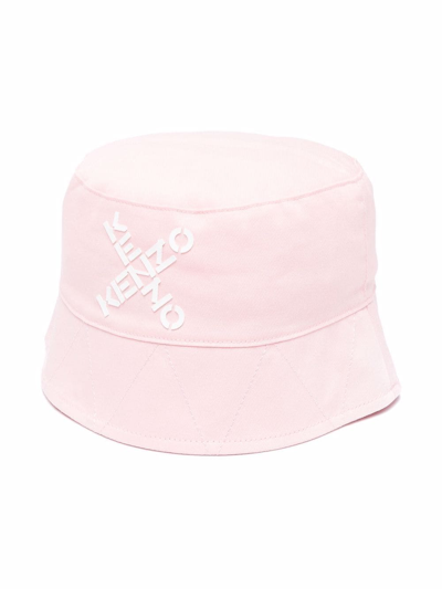 Shop Kenzo Embossed-logo Bucket Hat In Pink
