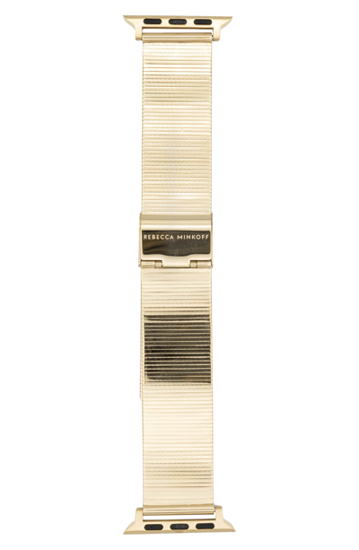 Shop Rebecca Minkoff Mesh 20mm Apple Watch® Watchband In Gold