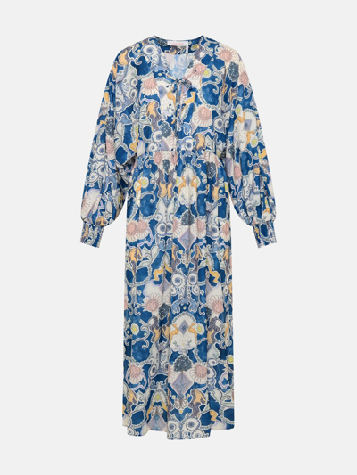 Shop See By Chloé Multicolor Polyester Dress In Blue