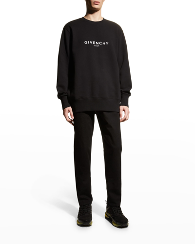 Shop Givenchy Men's Reverse Print Logo Sweatshirt In Black