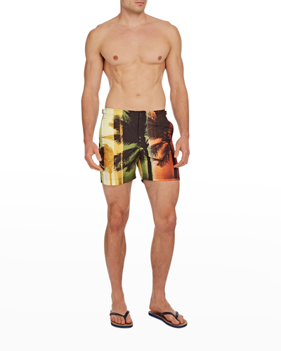 Orlebar Brown Holding Sway Photographic Mid-length Trunks In Multicolor |  ModeSens