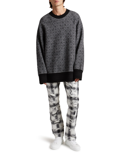 Shop Givenchy Men's Allover 4g Contrast Sweater In Black/white