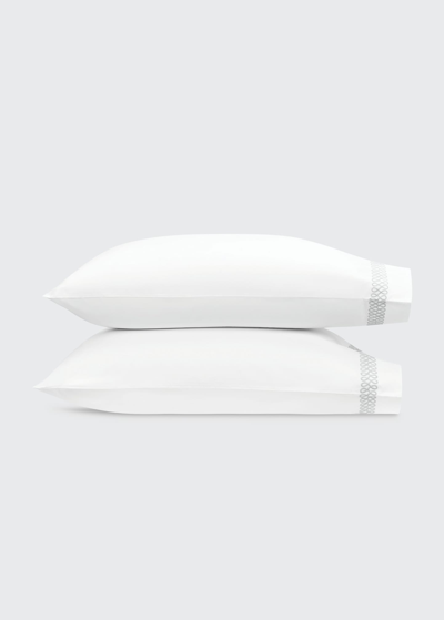 Shop Matouk Astor Braid Standard Pillowcases, Pair In Silver