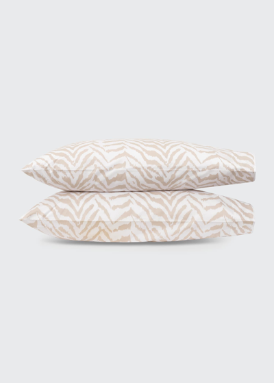 Matouk Quincy Set Of Two Egyptian Cotton Pillowcases In Sand
