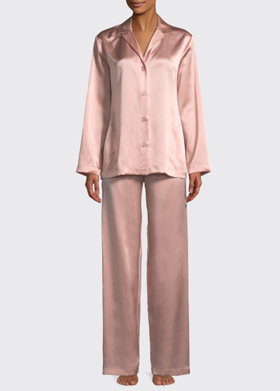 Shop La Perla Long-sleeve Silk Pajama Set In Pink