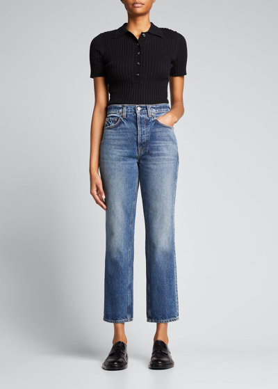 Shop Grlfrnd Cassidy High-rise Straight Jeans In Tribeca