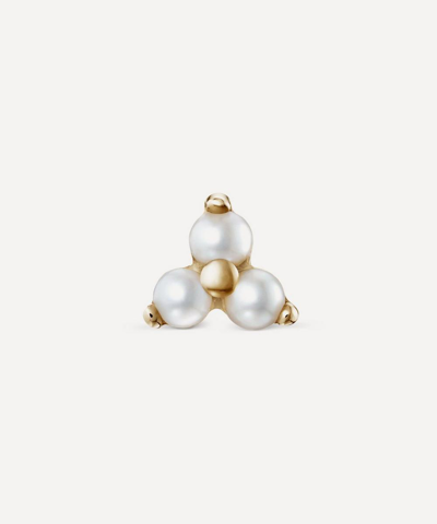 MARIA TASH MARIA TASH 14CT 4.5MM PEARL TRINITY STUD EARRING 