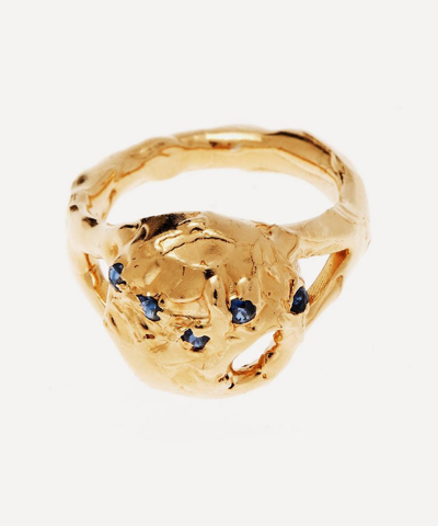 Shop Alighieri Gold-plated The Sapphire's Path Ring