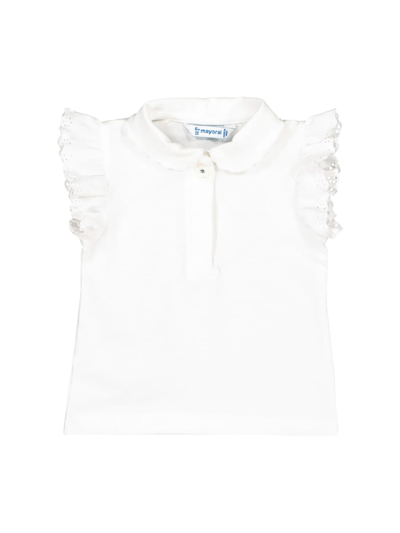 Shop Mayoral Kids Polo Shirt For Girls In White
