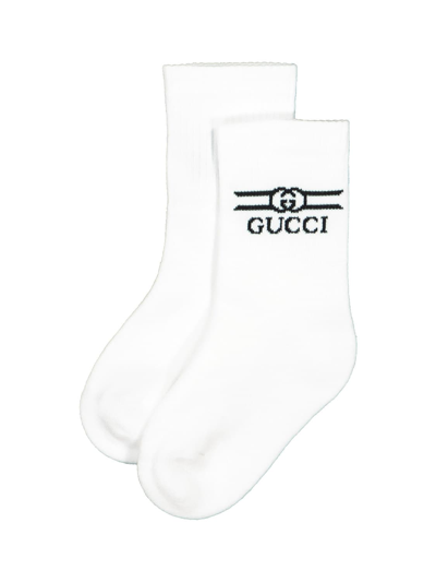 Shop Gucci Kids Socks In White