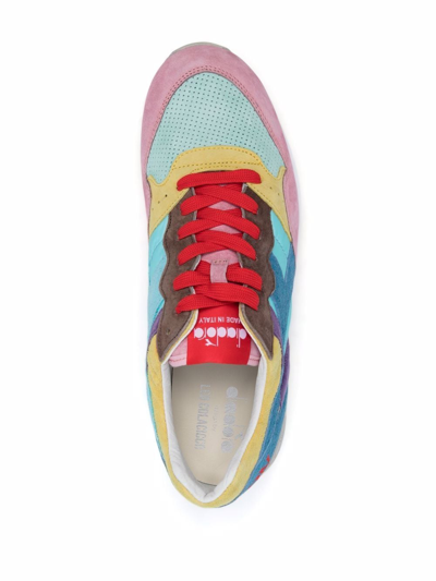 Shop Diadora Colour-block Panelled Sneakers In Blau