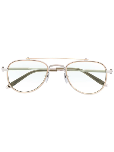 Shop Akoni Calisto Pilot-frame Glasses In Silver