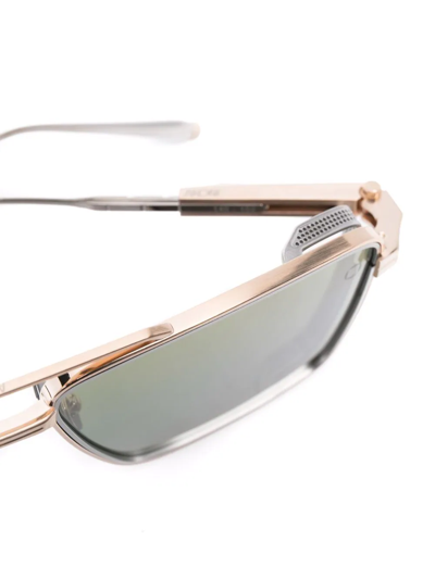 Shop Akoni Sprint Square-frame Sunglasses In Gold