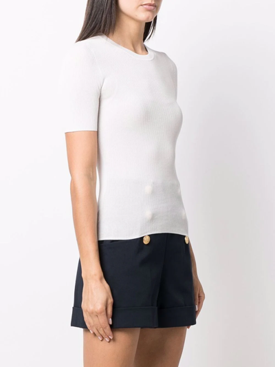 P.a.r.o.s.h Rome Knit Round Neck T-shirt In Weiss