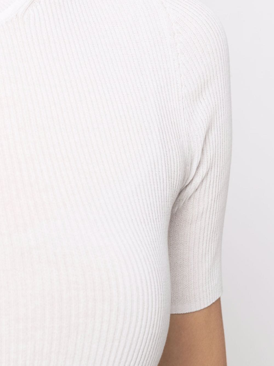 P.a.r.o.s.h Rome Knit Round Neck T-shirt In Weiss
