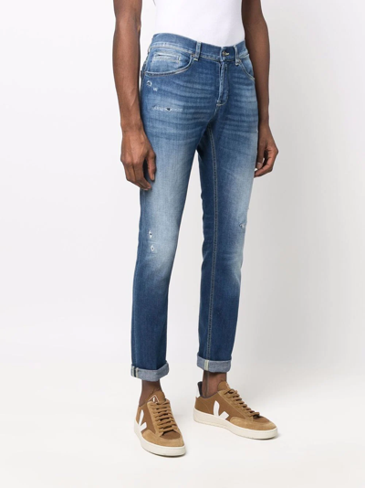 Dondup Stonewashed-finish Jeans In Blau
