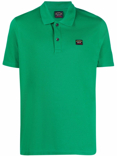 Shop Paul & Shark Chest Logo-patch Polo Shirt In Grün