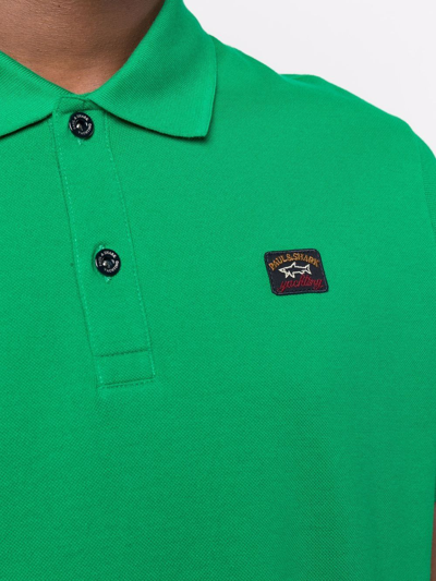 Shop Paul & Shark Chest Logo-patch Polo Shirt In Grün