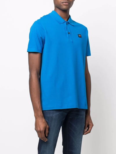 Shop Paul & Shark Chest Logo-patch Polo Shirt In Blau