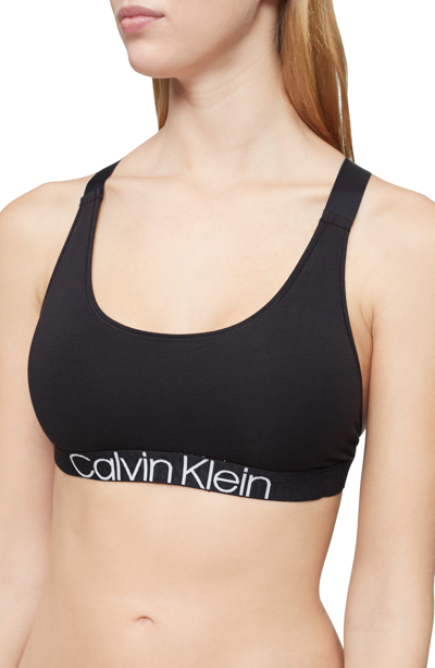 Shop Calvin Klein Eco Modern Unlined Bralette In Black