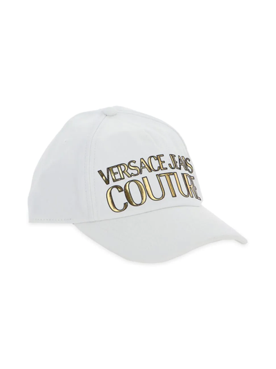 Shop Versace Jeans Couture Men's Mirror Logo Baseball Cap In White