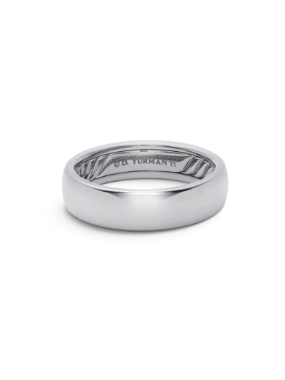 Shop David Yurman Men's Dy Classic Titanium Thick Band Ring In Silver
