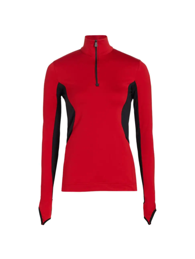 Shop Moncler Women's Polar Fleece Tech Ski Pullover In Red