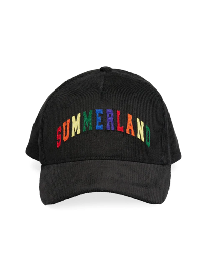 Shop Nahmias Men's Rainbow Summerland Corduroy Baseball Cap In Black