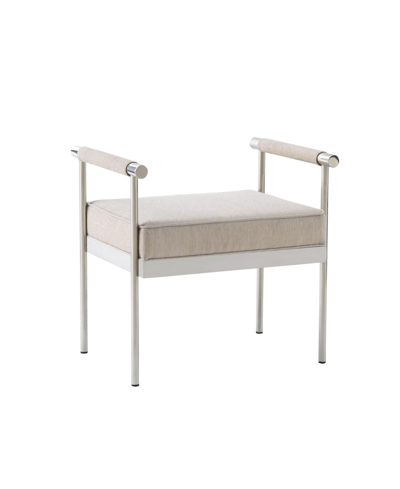 Tov Furniture Diva Velvet Bench In White