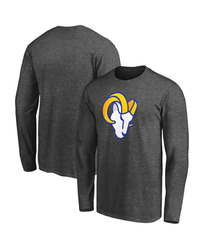 Fanatics Men's Heathered Charcoal Los Angeles Rams Big And Tall Primary Logo Long Sleeve T-shirt In Heathered Charcoal