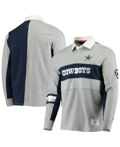 Tommy Hilfiger Men's  Heathered Gray Dallas Cowboys Rugby Long Sleeve Polo In Heathered Gray