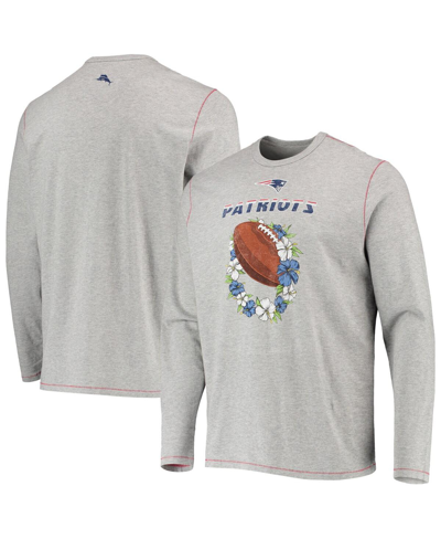 Shop Tommy Bahama Men's  Heather Gray New England Patriots Sport Lei Pass Long Sleeve T-shirt In Heathered Gray