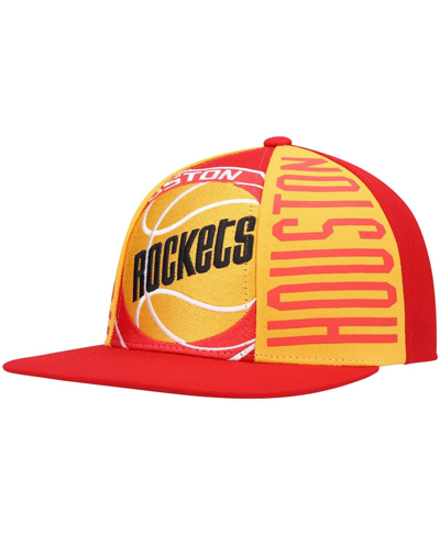 Shop Mitchell & Ness Men's Red Houston Rockets Hardwood Classics Big Face Callout Snapback Hat