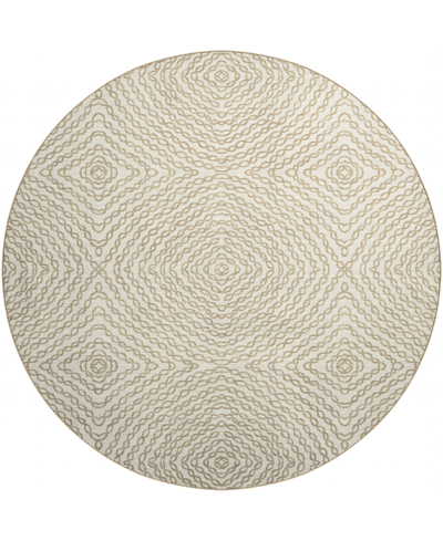 D Style Brisbane Br3 8' X 8' Round Area Rug In Ivory